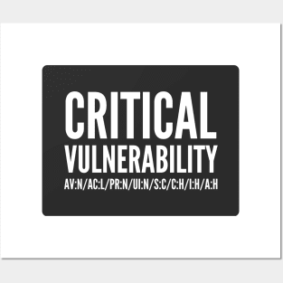 Cybersecurity Critical Vulnerability CVSS Score Vector Black Background Posters and Art
